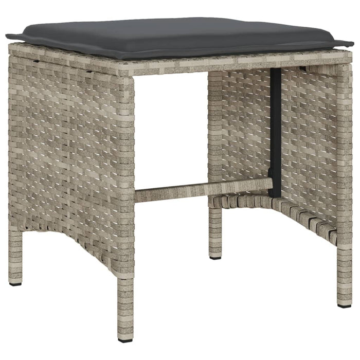 Set Divano da Giardino 4pz con Cuscini Grigio Chiaro Polyrattan 366364