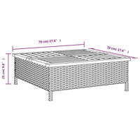 Copertura Base Ombrellone Nera 70x70x25 cm Polyrattan e Acacia 365952