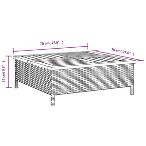 Copertura Base Ombrellone Nera 70x70x25 cm Polyrattan e Acacia 365952