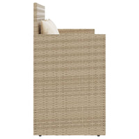 Panca da Giardino con Cuscini Beige in Polyrattan 365764