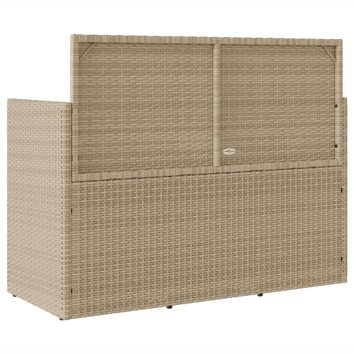 Panca da Giardino con Cuscini Beige in Polyrattan 365764