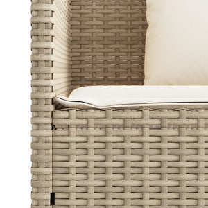 Panca da Giardino con Cuscini Beige in Polyrattan 365764