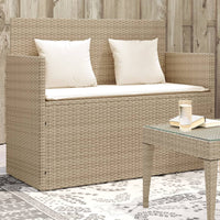 Panca da Giardino con Cuscini Beige in Polyrattan 365764