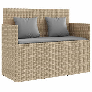 Panca da Giardino con Cuscini Beige in Polyrattancod mxl 112890