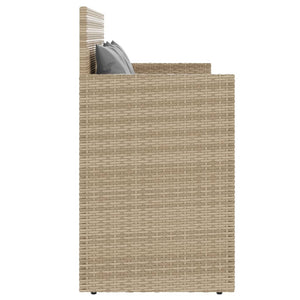 Panca da Giardino con Cuscini Beige in Polyrattan 365765