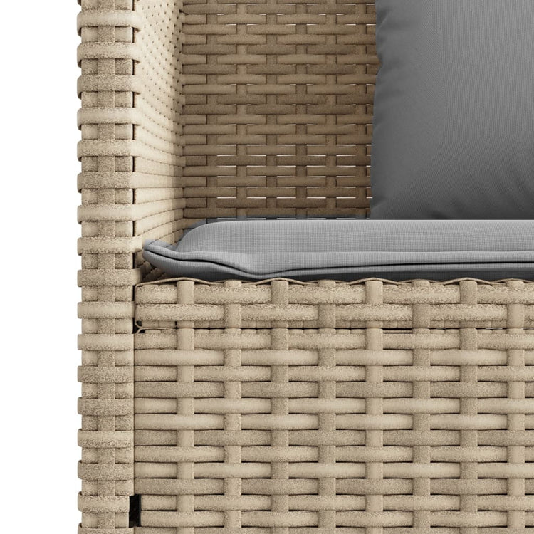 Panca da Giardino con Cuscini Beige in Polyrattan 365765