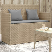 Panca da Giardino con Cuscini Beige in Polyrattancod mxl 112890