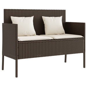 Panca da Giardino con Cuscini Marrone in Polyrattancod mxl 92171