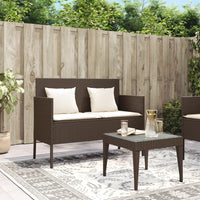 Panca da Giardino con Cuscini Marrone in Polyrattancod mxl 92171