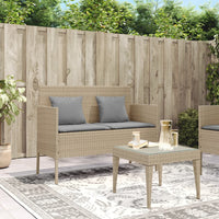 Panca da Giardino con Cuscini Beige in Polyrattan 365775