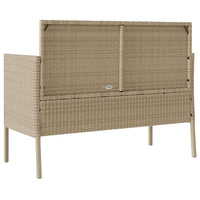 Panca da Giardino con Cuscini Beige in Polyrattan 365775