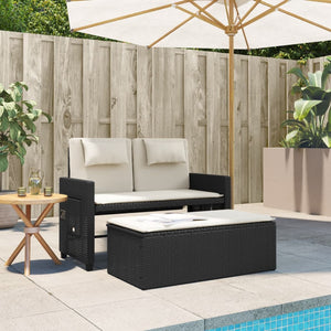 Panca Reclinabile da Giardino con Cuscini Nera in Polyrattancod mxl 112506