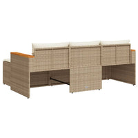 Set Divano da Giardino 3 pz con Cuscini Beige in Polyrattan 365828