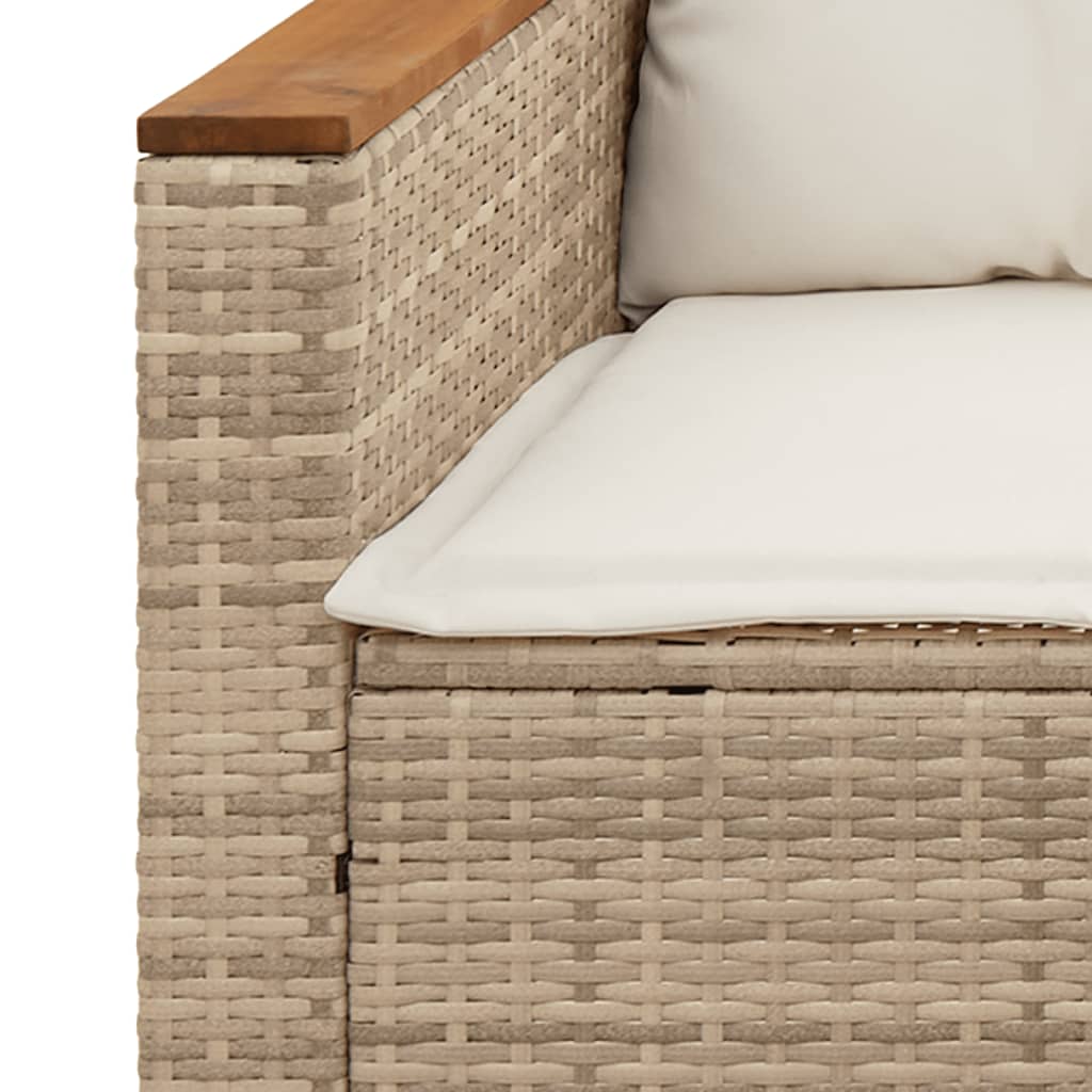 Set Divano da Giardino 3 pz con Cuscini Beige in Polyrattan 365828