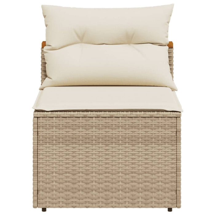 Divani Giardino Senza Braccioli con Cuscini 2 Beige Polyrattan 365834