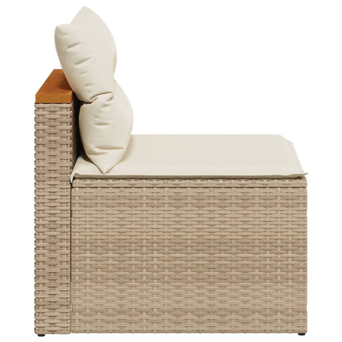 Divani Giardino Senza Braccioli con Cuscini 2 Beige Polyrattan 365834