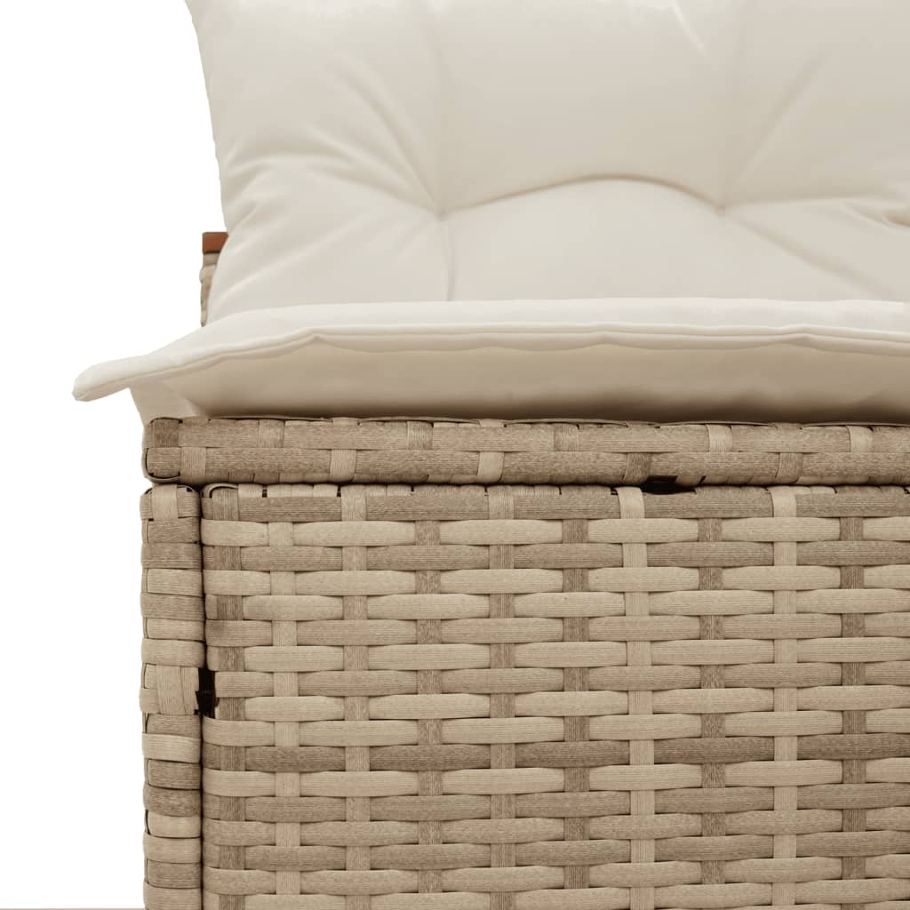 Divani Giardino Senza Braccioli con Cuscini 2 Beige Polyrattan 365834