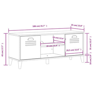 Panca Portascarpe VIKEN Bianca 106x35x45 cm Legno Massello Pino 374932