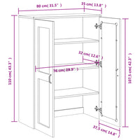 Piano per Credenza VIKEN Nero in Legno Massello di Pino 374942