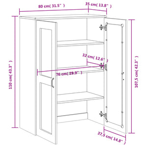 Piano per Credenza VIKEN Nero in Legno Massello di Pino 374942