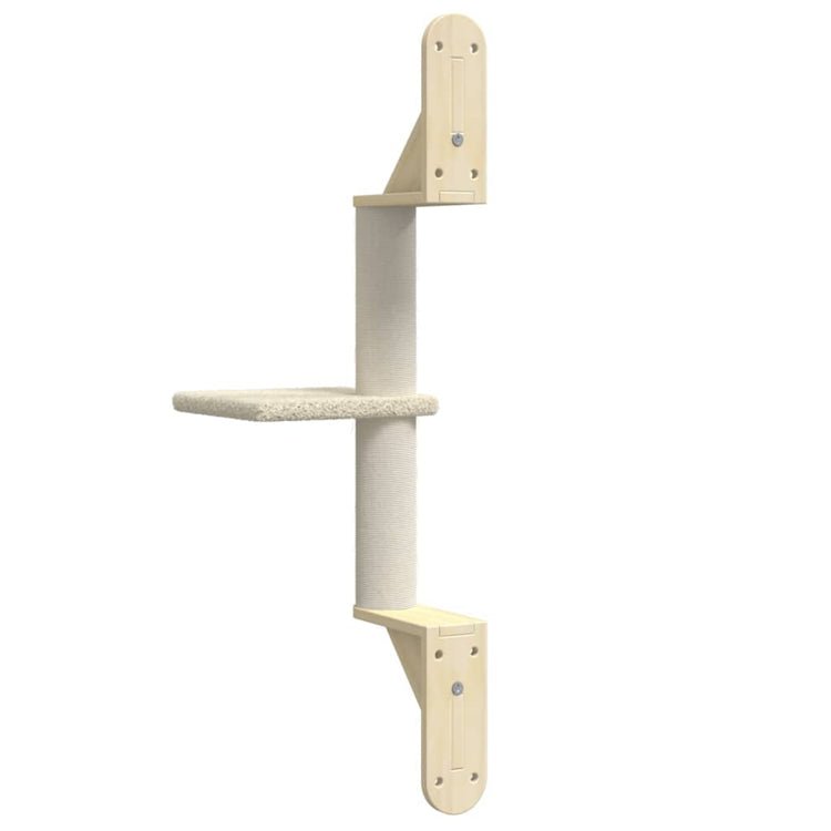 Albero per Gatti con Tiragraffi a Parete Crema 85,5 cm 172392