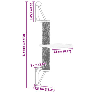 Albero per Gatti con Tiragraffi a Parete Crema 85,5 cm 172392