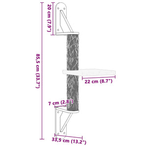 Albero per Gatti con Tiragraffi a Parete Grigio Scuro 85,5 cm 172394