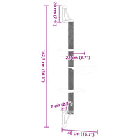 Albero per Gatti con Tiragraffi a Parete Crema 142,5 cm 172395