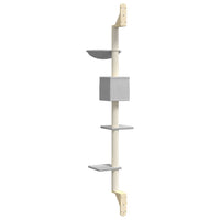 Albero per Gatti con Tiragraffi a Parete Grigio Chiaro 187 cm 172399