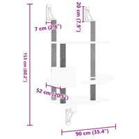 Albero per Gatti con Tiragraffi a Parete Grigio Scuro 153 cm 172406