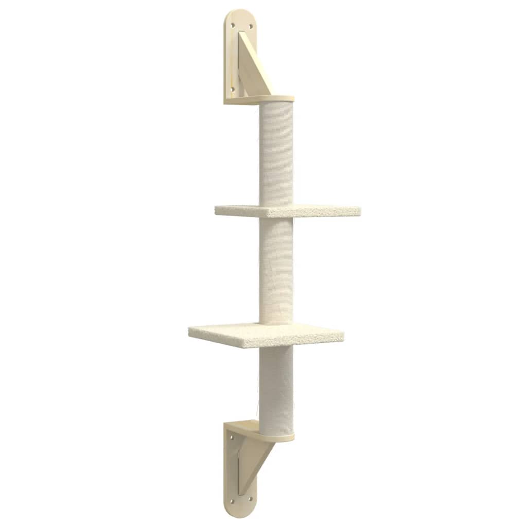 Albero per Gatti con Tiragraffi a Parete Crema 108 cm 172410