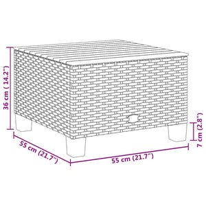 Tavolo da Giardino Nero 55x55x36cm in Polyrattan e Legno Acacia 365908