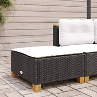 Sgabello Giardino con Cuscino Nero 63,5x56x32 cm in Polyrattan 365911