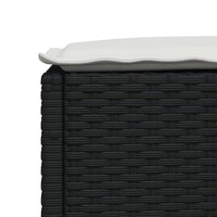 Sgabello Giardino con Cuscino Nero 63,5x56x32 cm in Polyrattan 365911