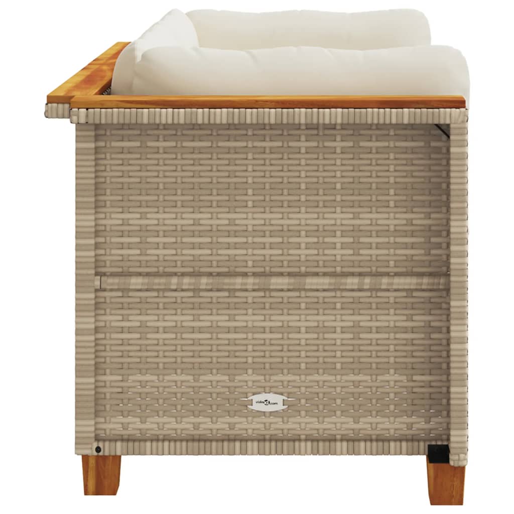 Divani Angolari da Giardino con Cuscini 2pz Polyrattan Beige 365916