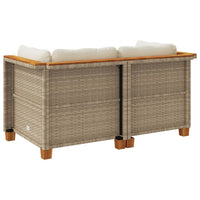 Divani Angolari da Giardino con Cuscini 2pz Polyrattan Beige 365916