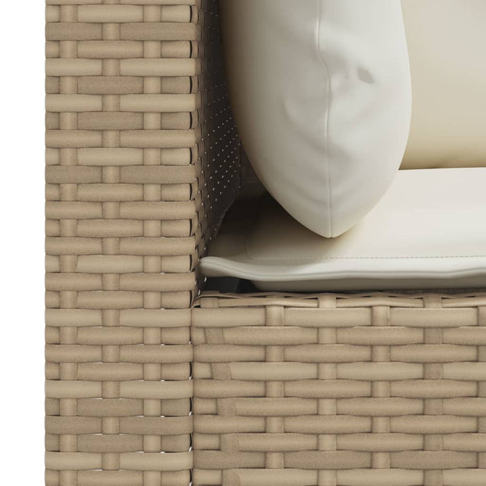 Divani Angolari da Giardino con Cuscini 2pz Polyrattan Beige 365916