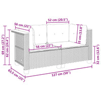 Divani Angolari da Giardino con Cuscini 2pz Polyrattan Beige 365916