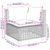 Divano Angolare da Giardino con Cuscini Nero in Polyrattan 365923