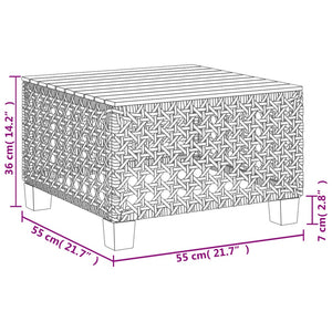 Tavolo da Giardino Nero 55x55x36cm in Polyrattan e Legno Acacia 365929