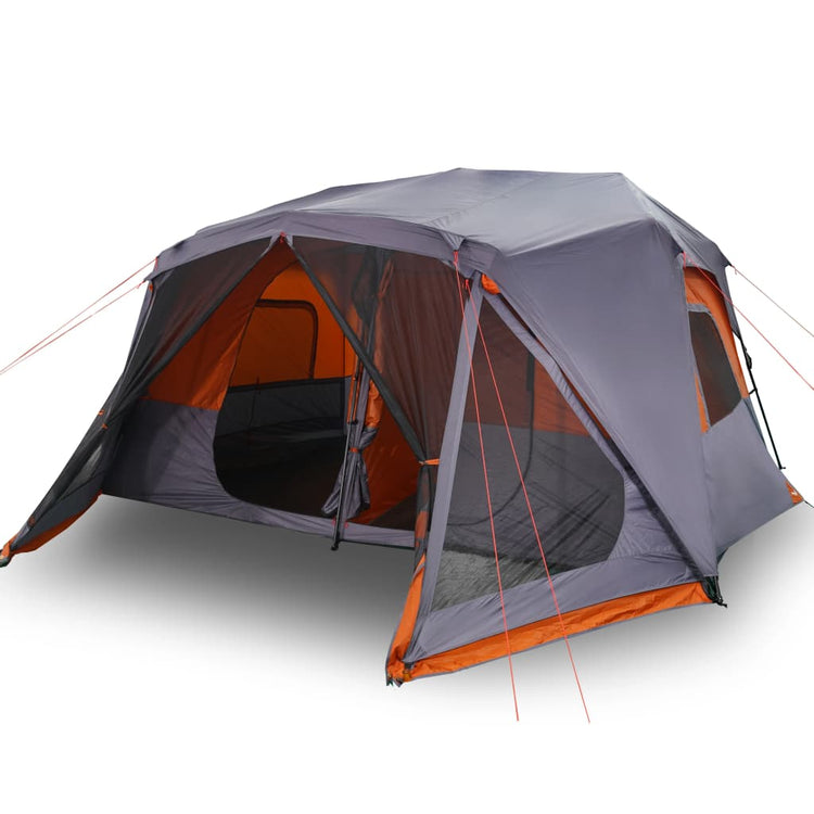 Tenda da Campeggio 10 Persone Grigia e Arancione 443x437x229 cm 94291