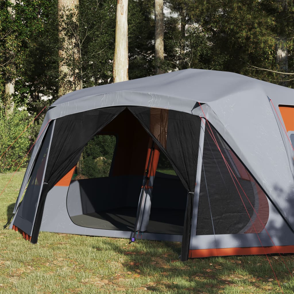 Tenda da Campeggio 10 Persone Grigia e Arancione 443x437x229 cm 94291