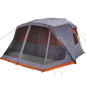 Tenda da Campeggio 10 Persone Grigia e Arancione 443x437x229 cm 94291