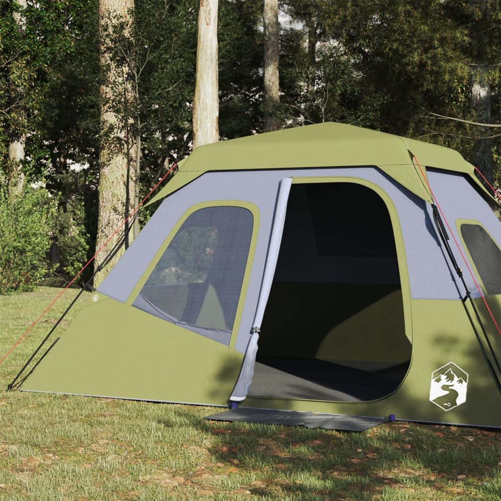 Tenda da Campeggio 6 Persone Verde 344x282x192 cm 94295