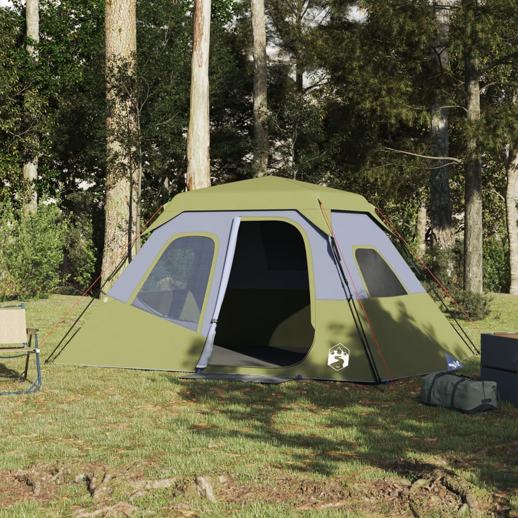 Tenda da Campeggio 6 Persone Verde 344x282x192 cm 94295