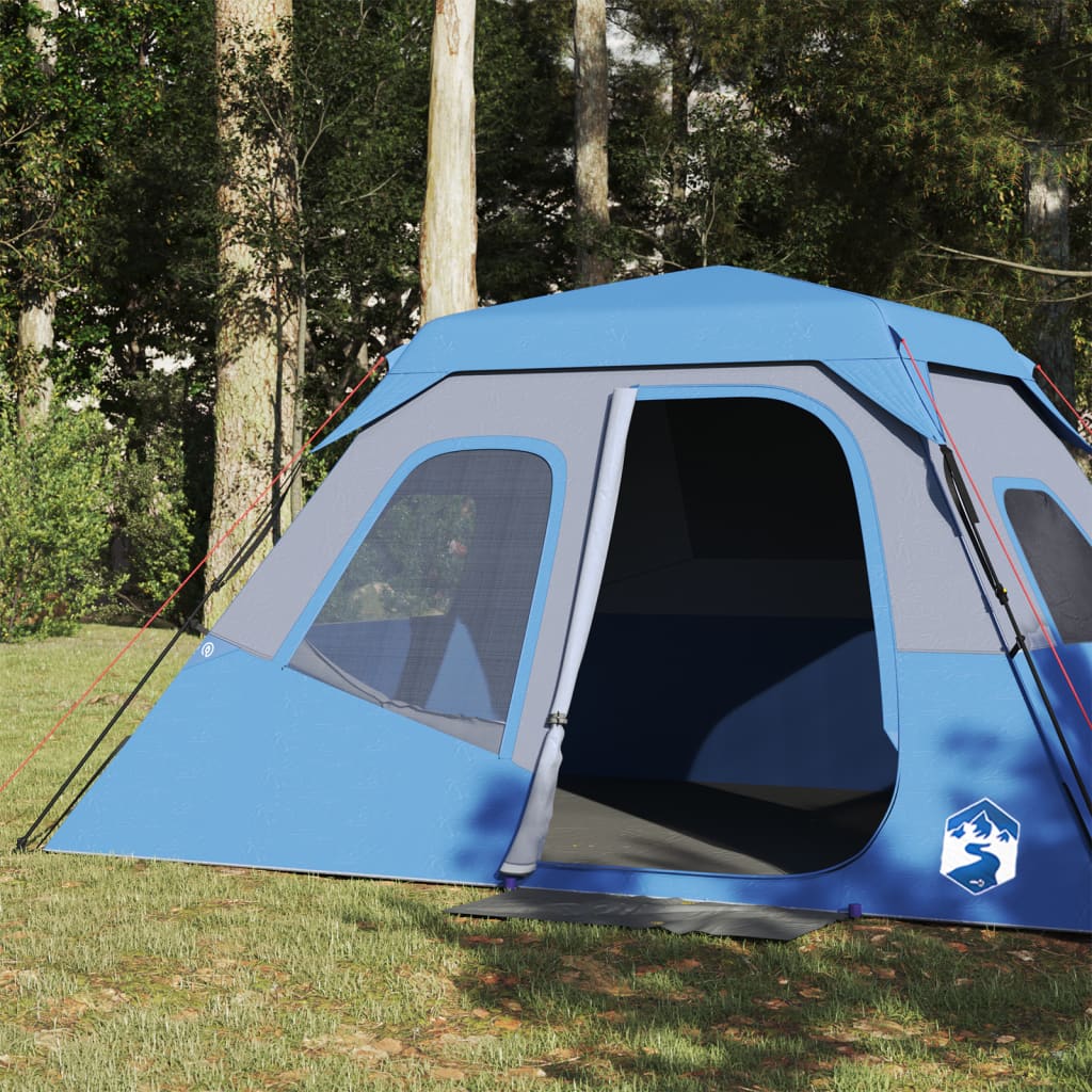 Tenda da Campeggio 6 Persone Blu 344x282x192 cm 94296