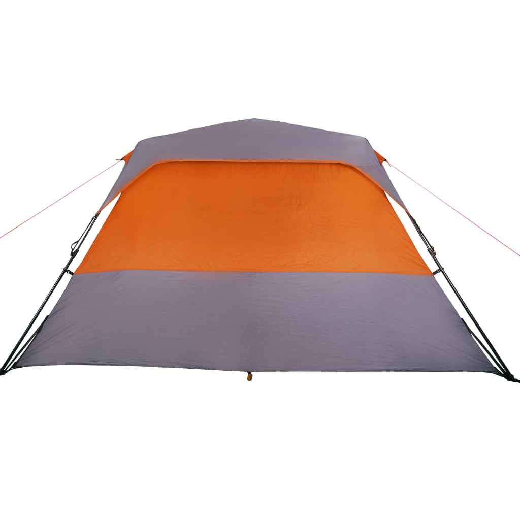 Tenda da Campeggio 6 Persone Grigia e Arancione 344x282x192 cm 94297