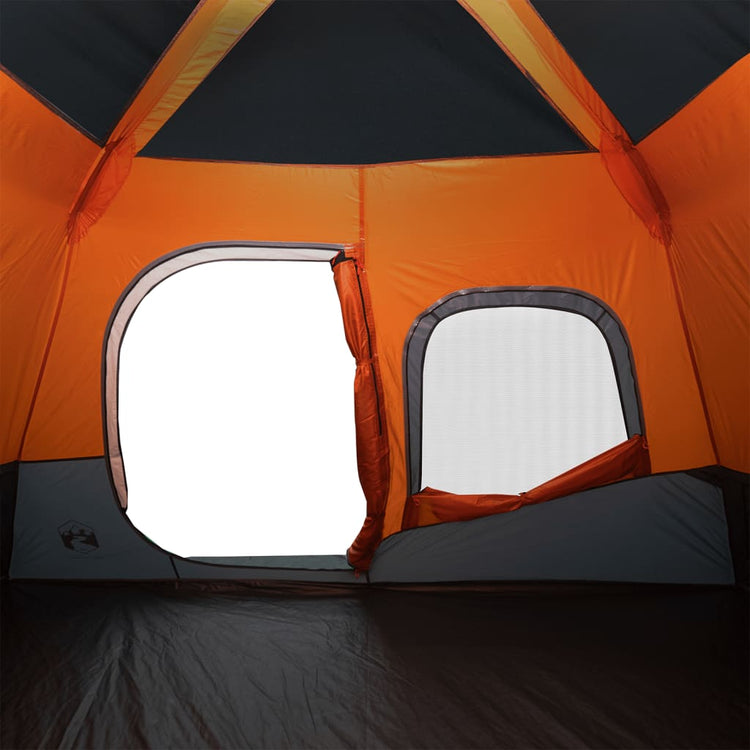 Tenda da Campeggio 6 Persone Grigia e Arancione 344x282x192 cm 94297