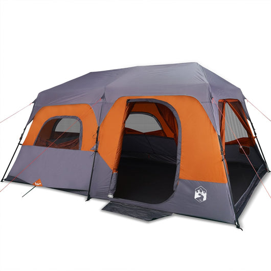 Tenda da Campeggio 9 Persone Grigia e Arancione 441x288x217 cm 94300