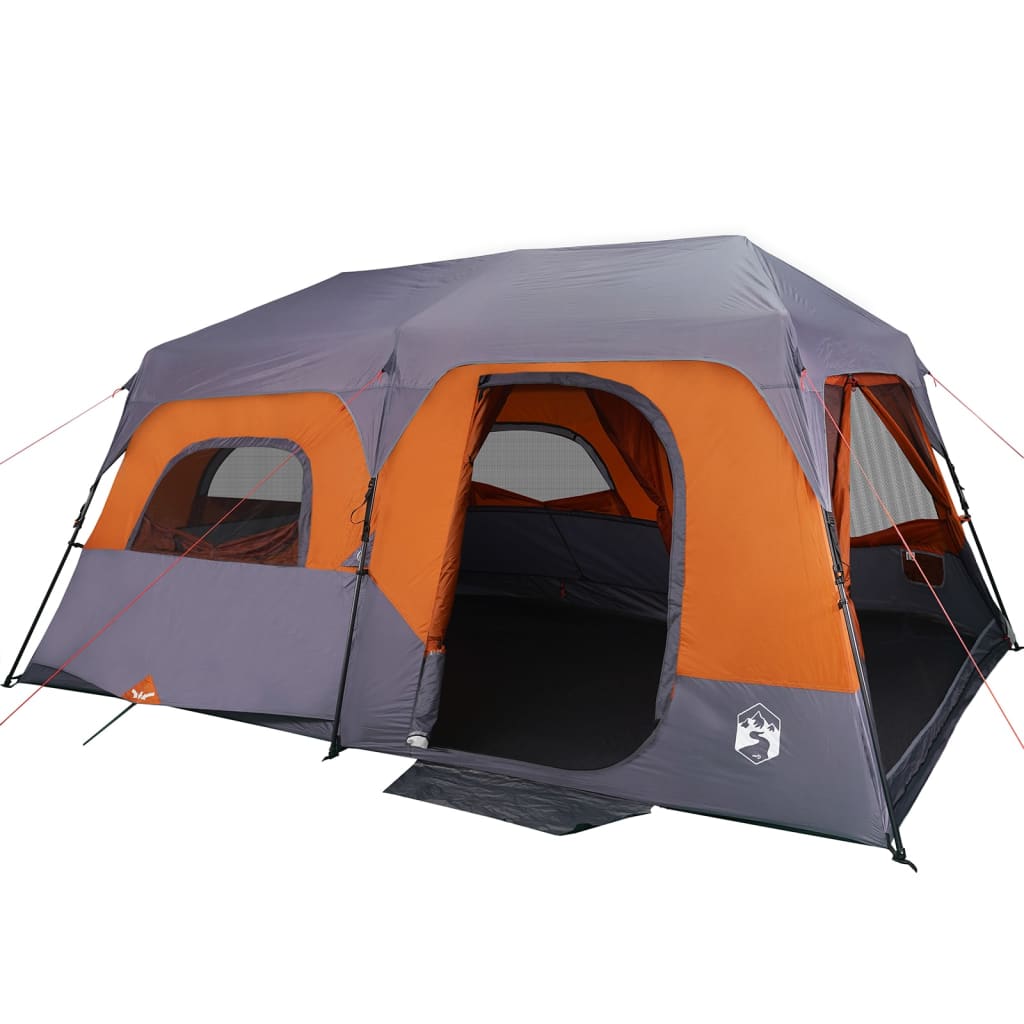 Tenda da Campeggio 9 Persone Grigia e Arancione 441x288x217 cm 94300